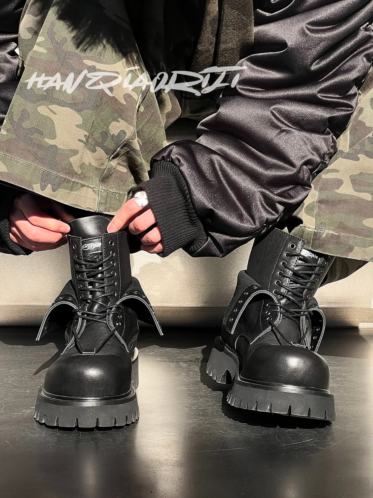 [HANQIAORIJI] Motorcycle Punk Short Boots