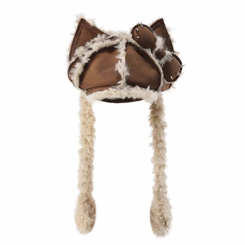 [GENZERO] Newsboy Beret with Rivet Bow and Cat Ears