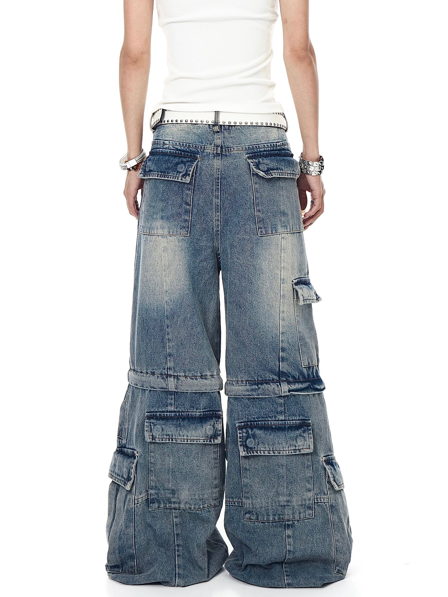 [ZPXO Select] Multi-pocket Work Super Baggy Denim Pants 2 color ways