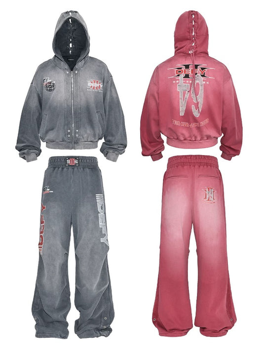 [LCE] Washed Boxing Hoodie & Pants Set