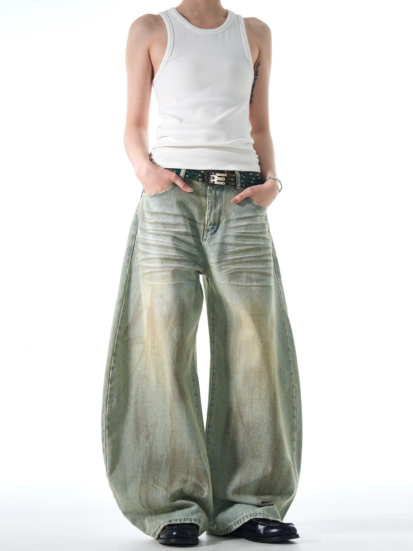 [ZPXO Select] Distressed Wide Leg Baggy Jeans