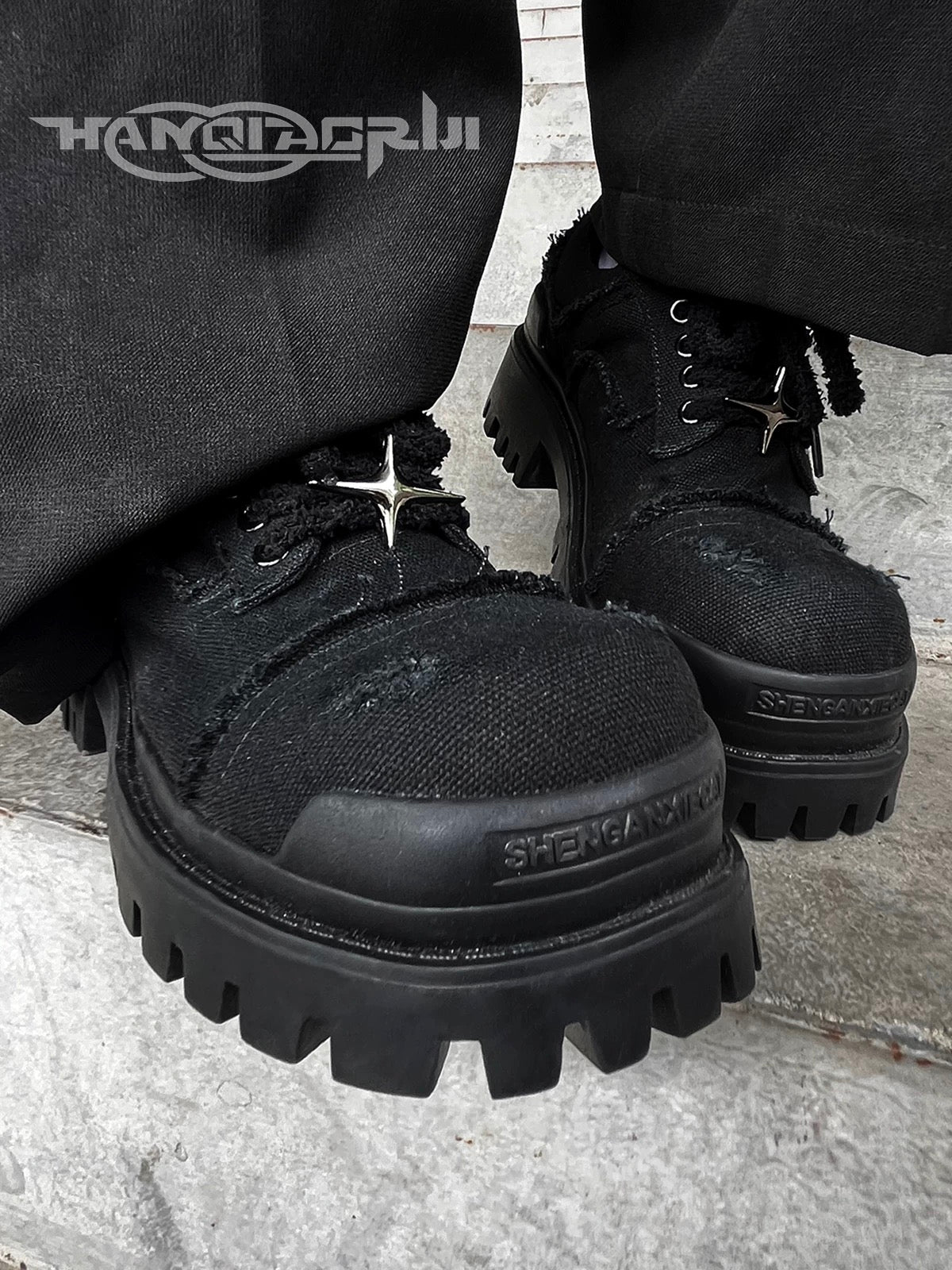 [HANQIAORIJI] Four-Pointed Star Derby Shoes