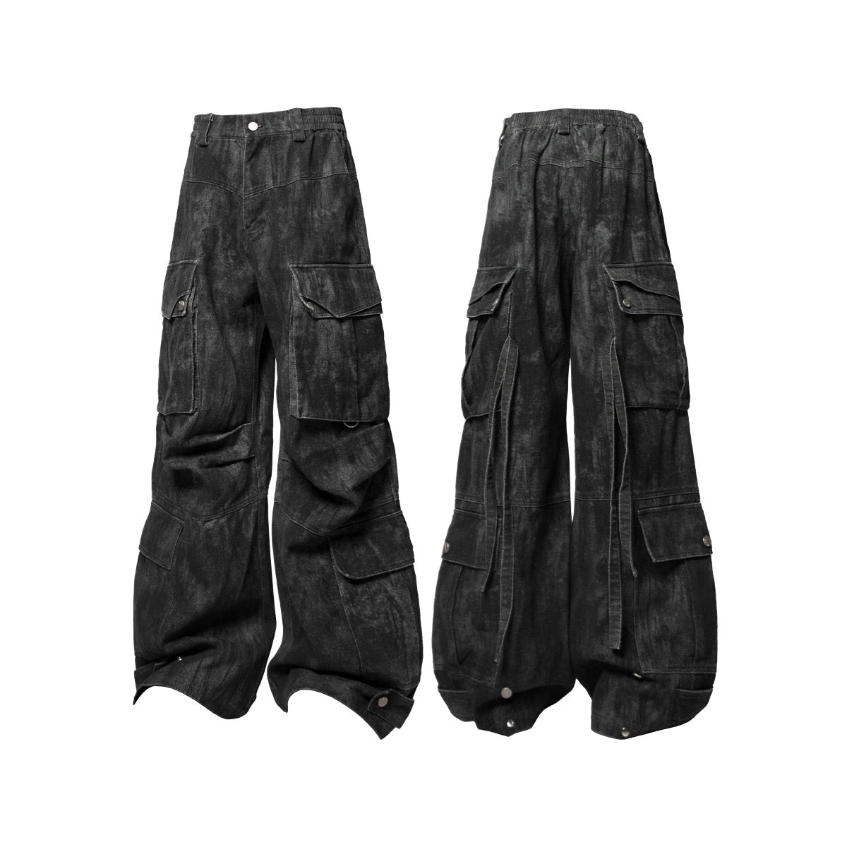 [RELABEL] Multi-Pocket Adjustable Ribbon Bomber Pants