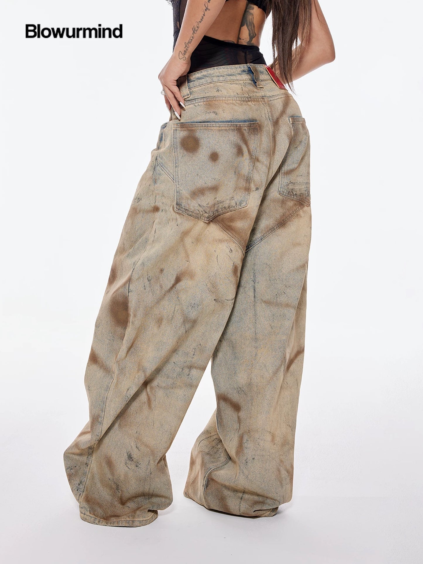 [BUM STUDIO] Mud-Dyeing Baggy Denim Pants