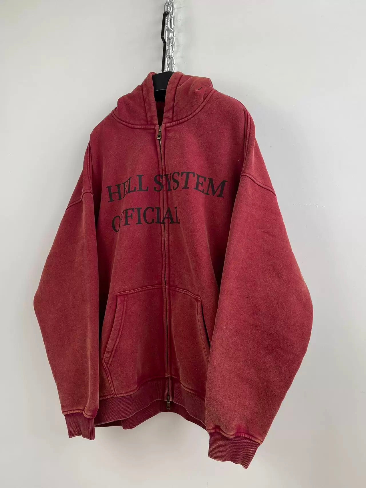 [Hell System] Red Hell System Official Zip Hoodie
