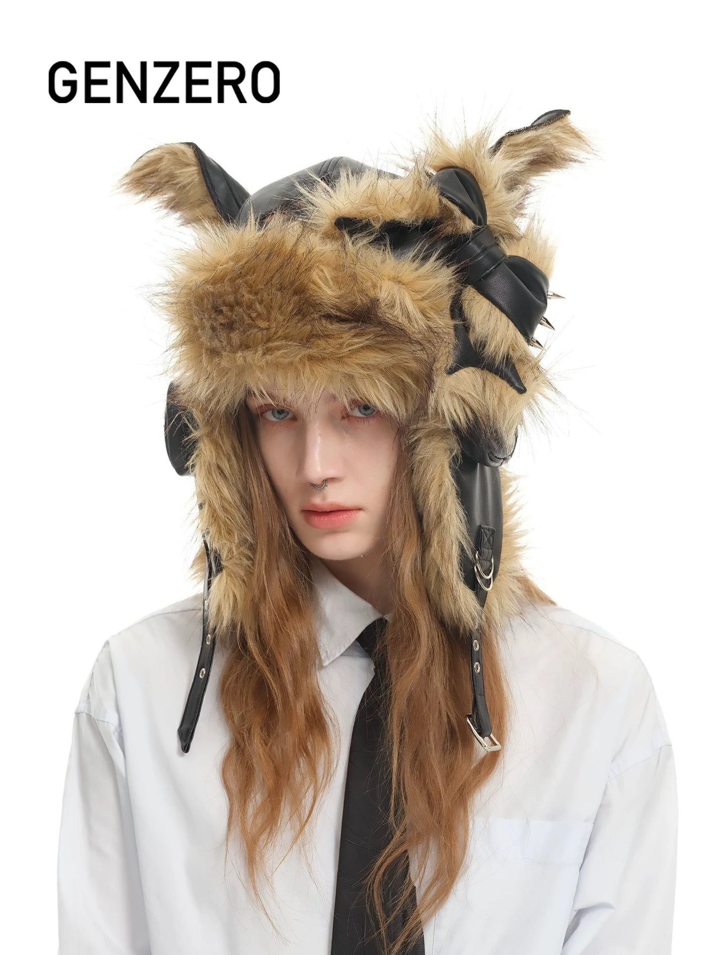 [GENZERO] Cross Plush Doberman Dog Ear Hat