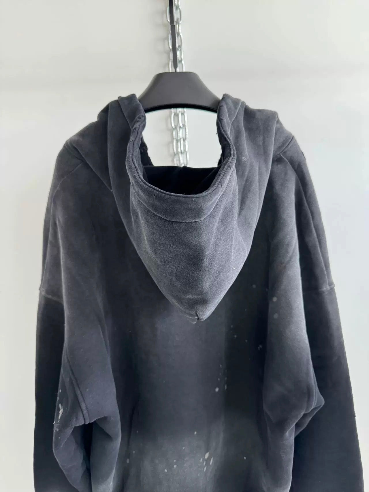 [Hell System] Washed and Distressed Slogan Hoodie