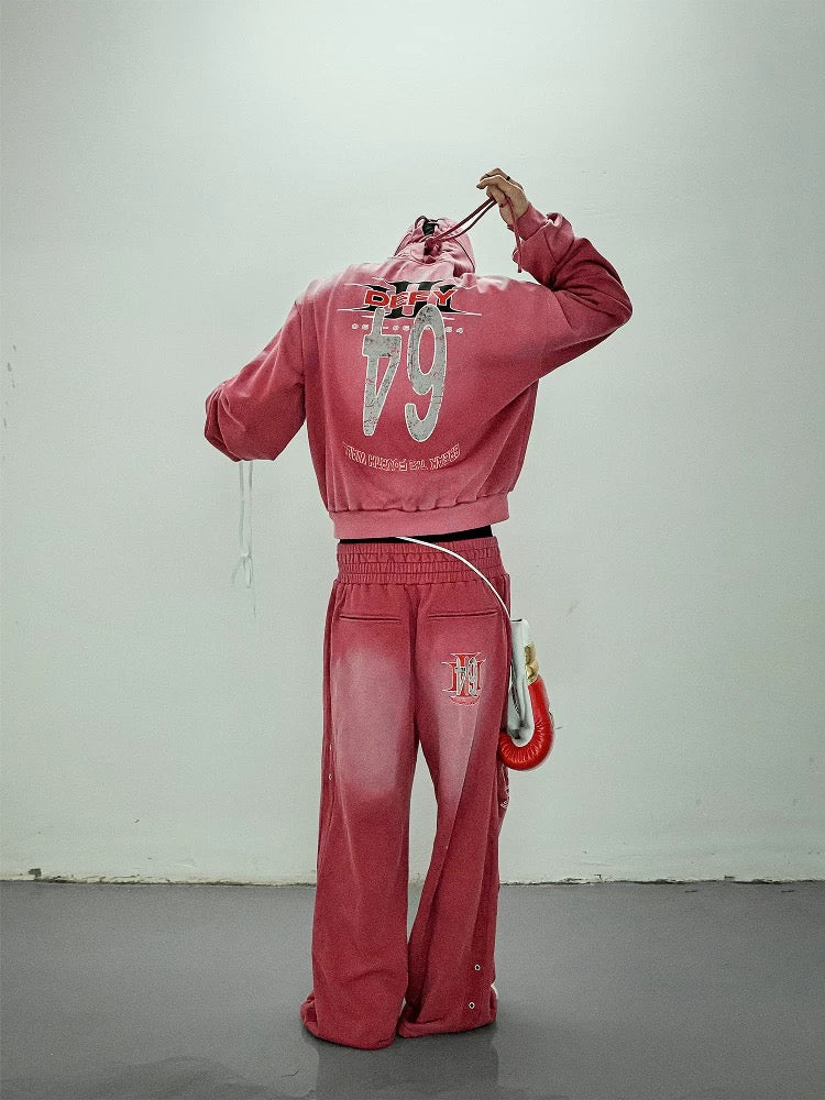 [LCE] Washed Boxing Hoodie & Pants Set