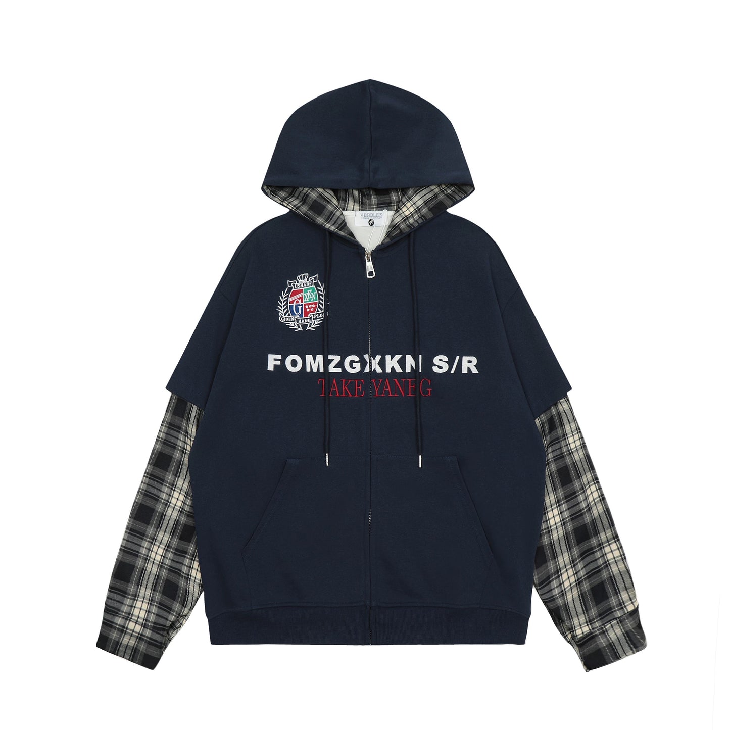 [ZPXO Select] Check Shirt Layered Hoodie