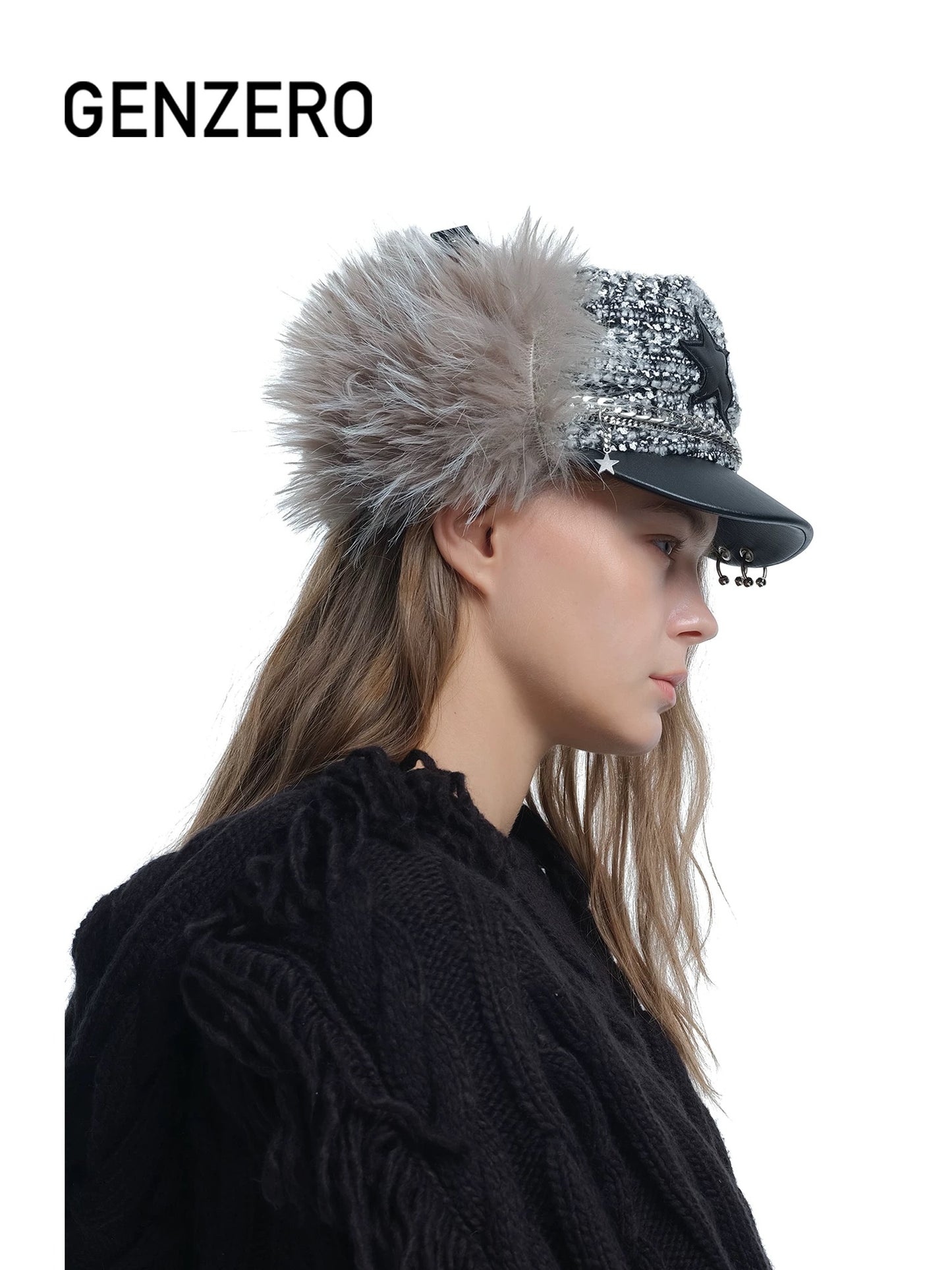 [GENZERO] Washed Denim Rivet Earmuff Hat