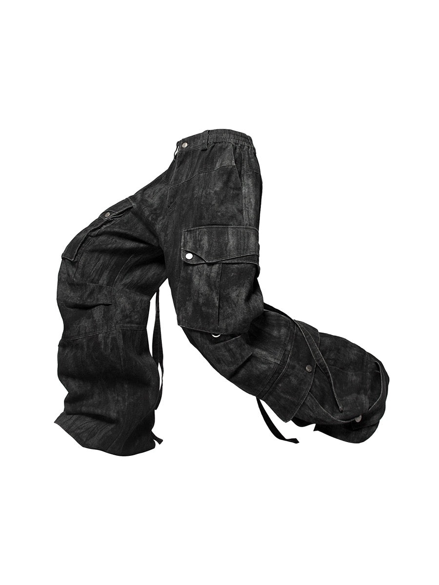 [RELABEL] Multi-Pocket Adjustable Ribbon Bomber Pants