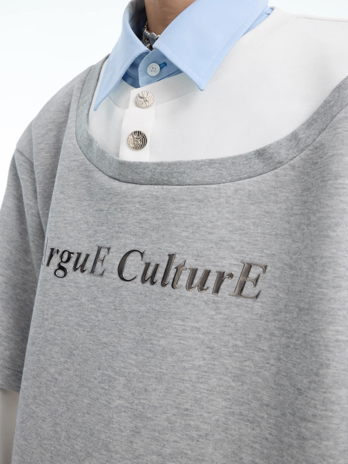 [ARGUE CULTURE] Preppy Punk Layered Shirt