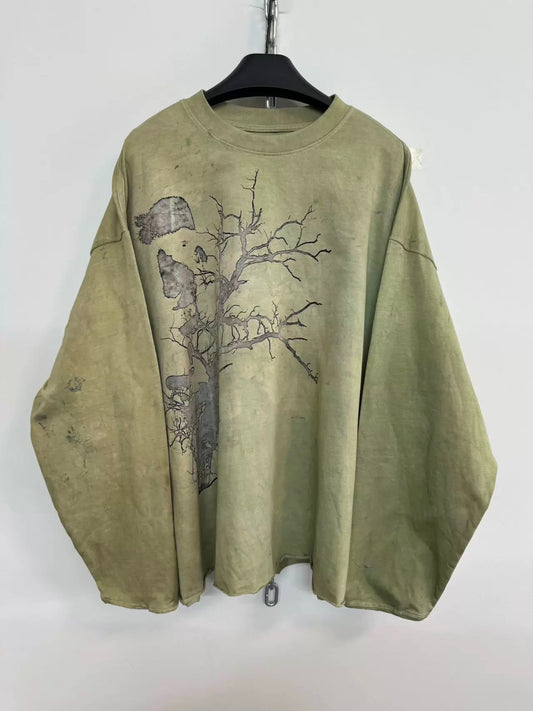 [Hell System] Dirty Dyed Tree Sweatshirt