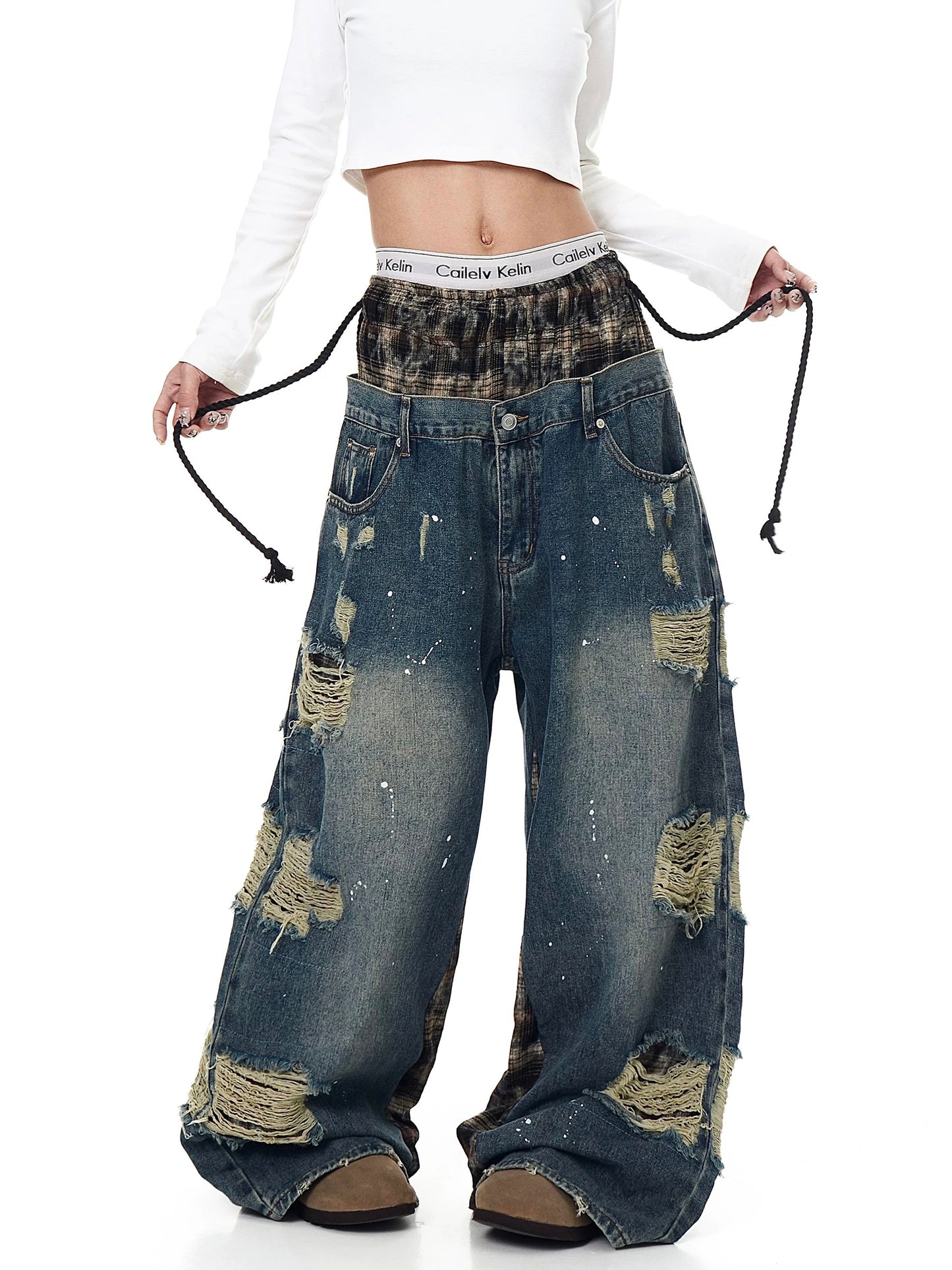 [ZPXO Select] Camouflage Double Waistband Denim Pants 2 color ways