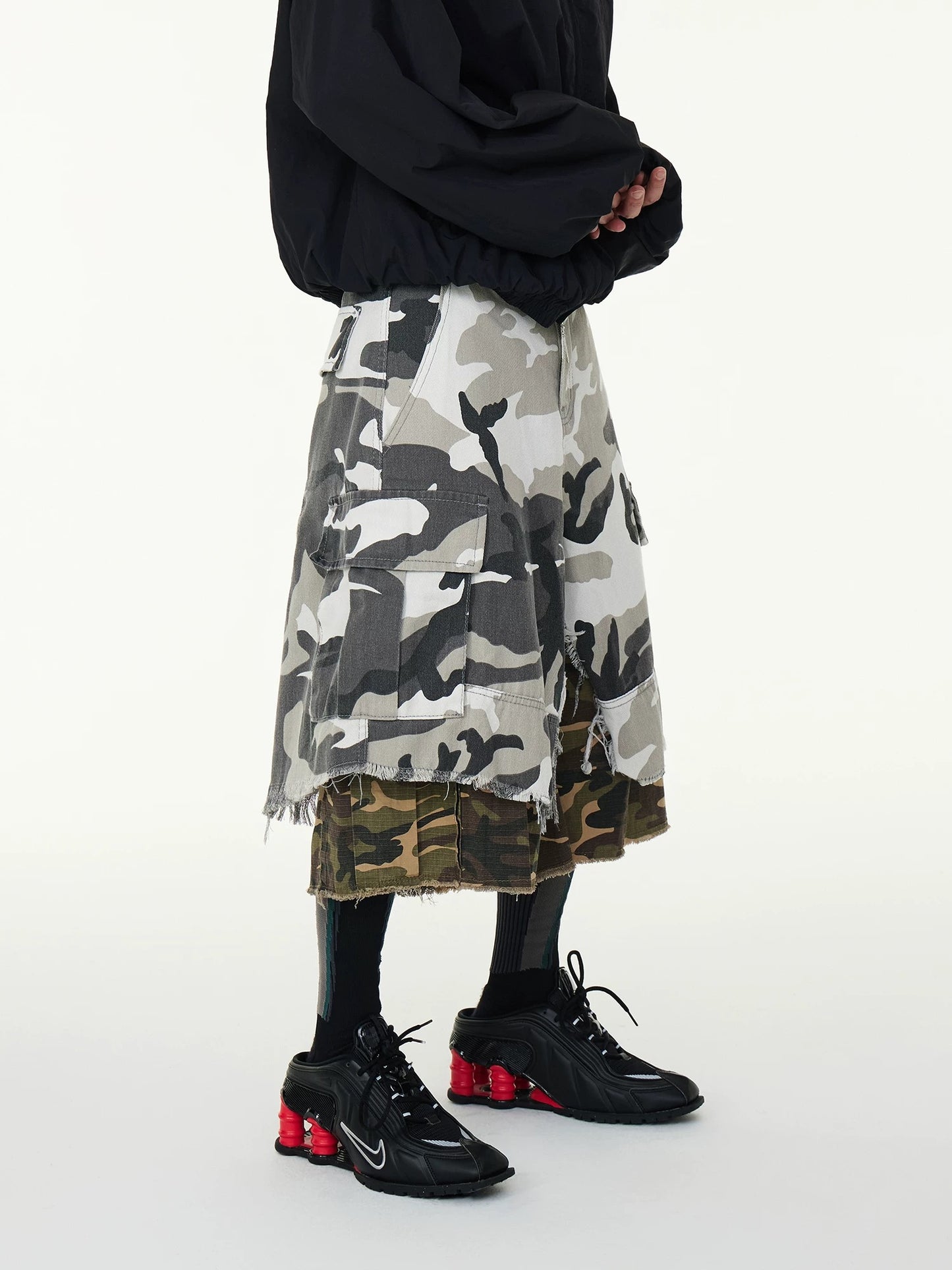 [ASTT Studio] Camouflage Layered Shorts