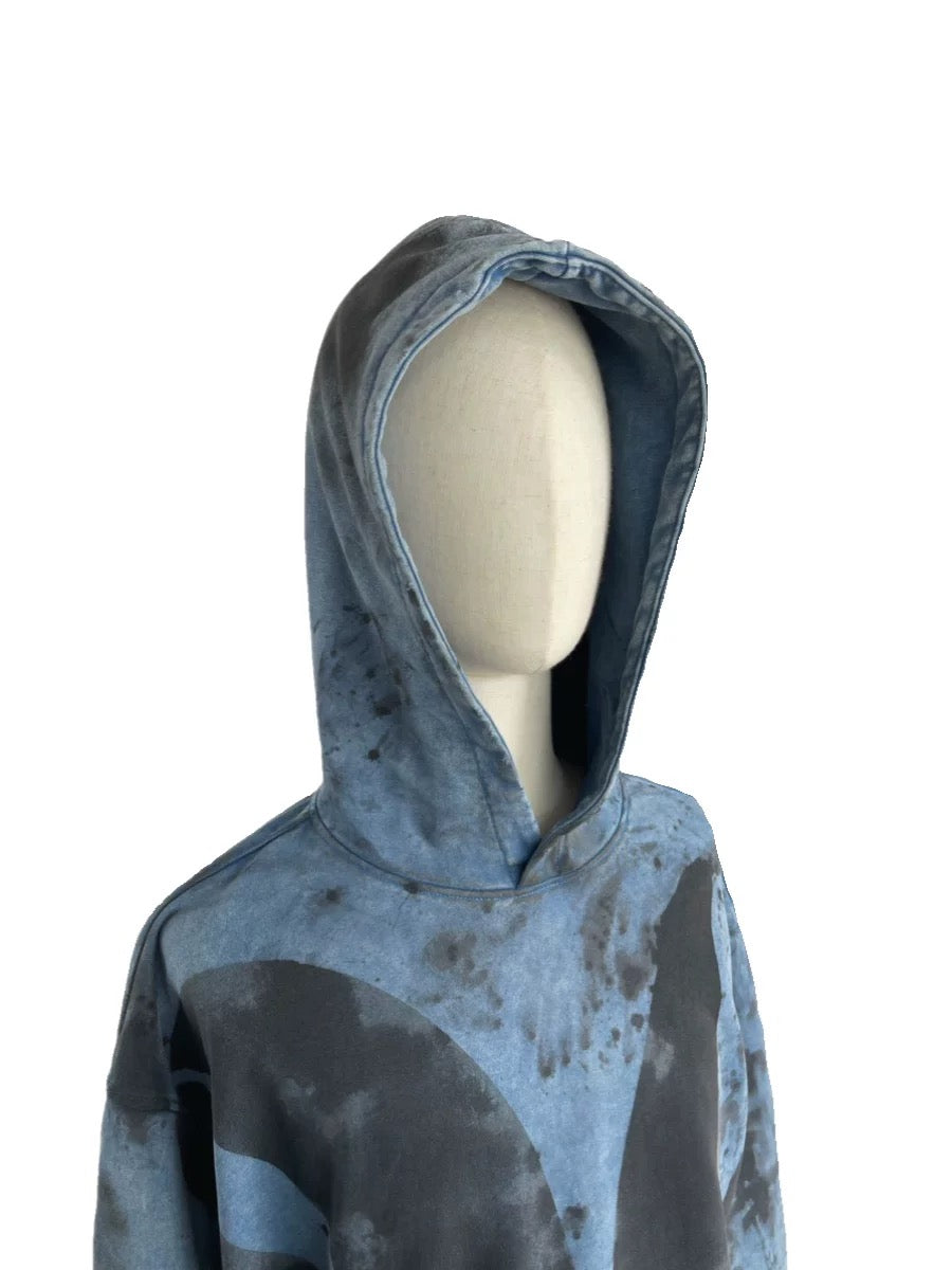 [Hell System] 23AW Terry Ink-Splashed Hoodie