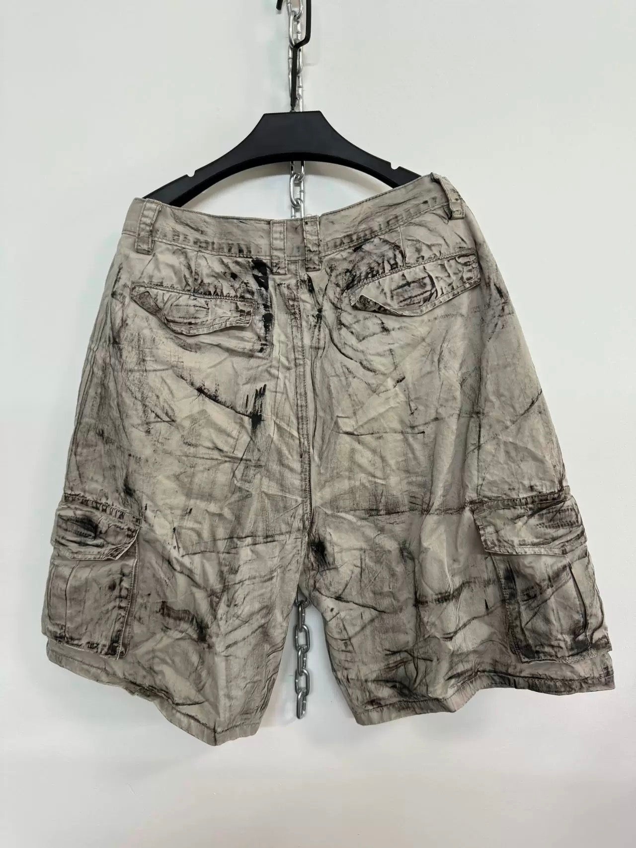 [Hell System] Washed Loose-Fitting Shorts