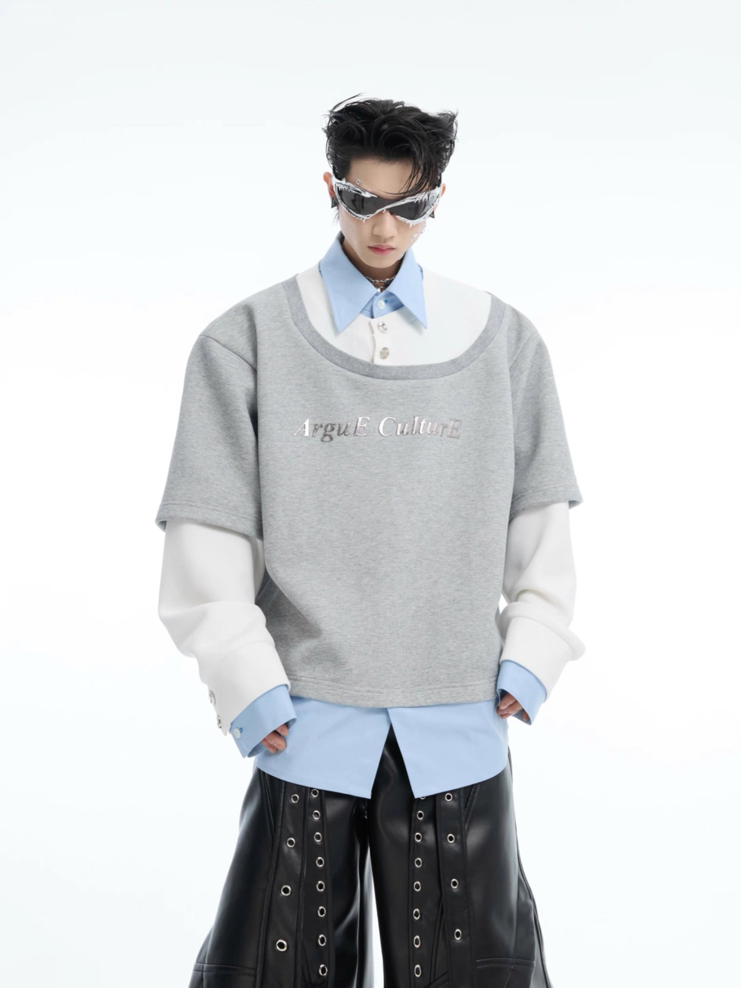 [ARGUE CULTURE] Preppy Punk Layered Shirt