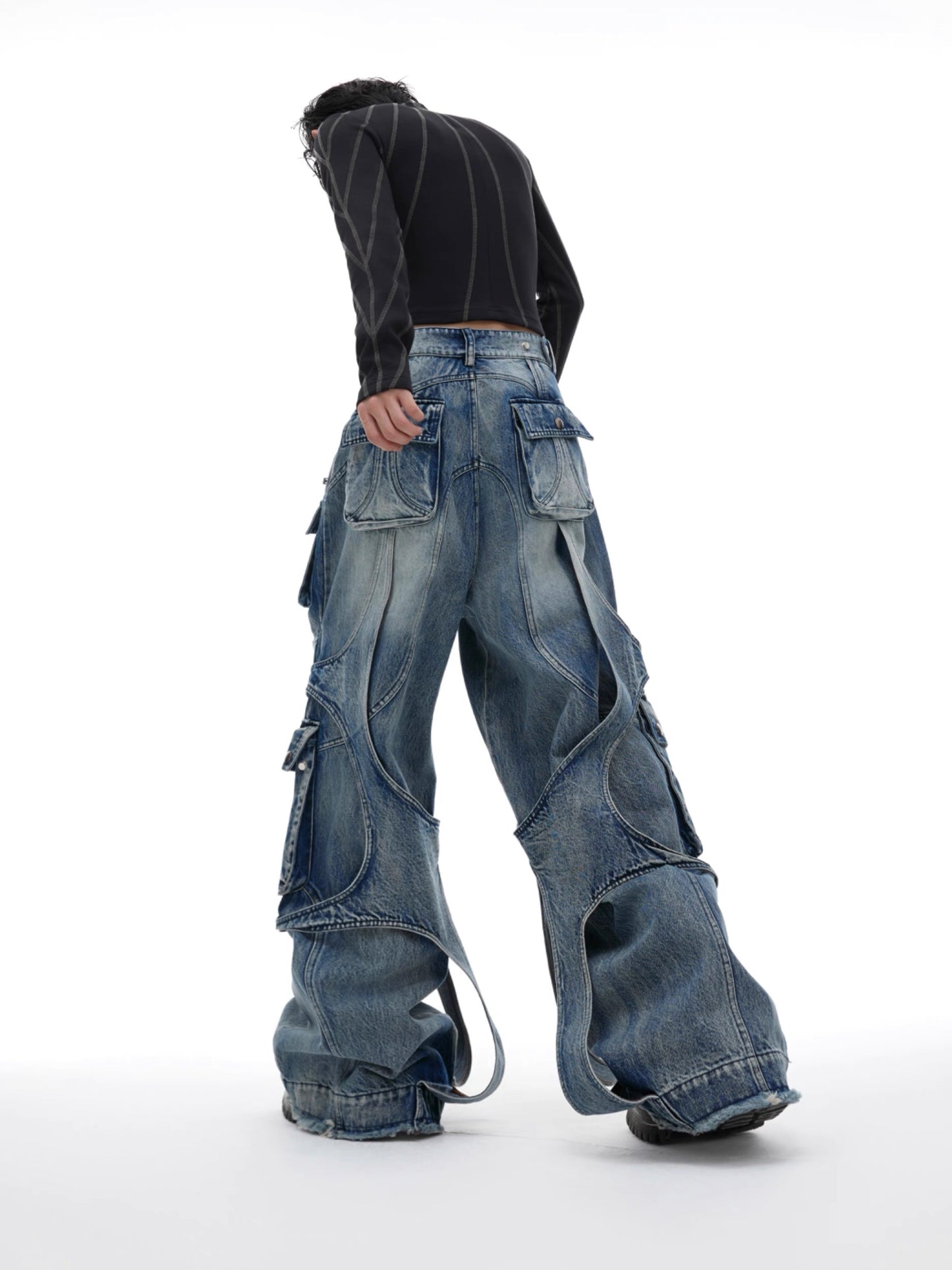 [ARGUE CULTURE] Aquatic Multi-Pocket Denim Pants