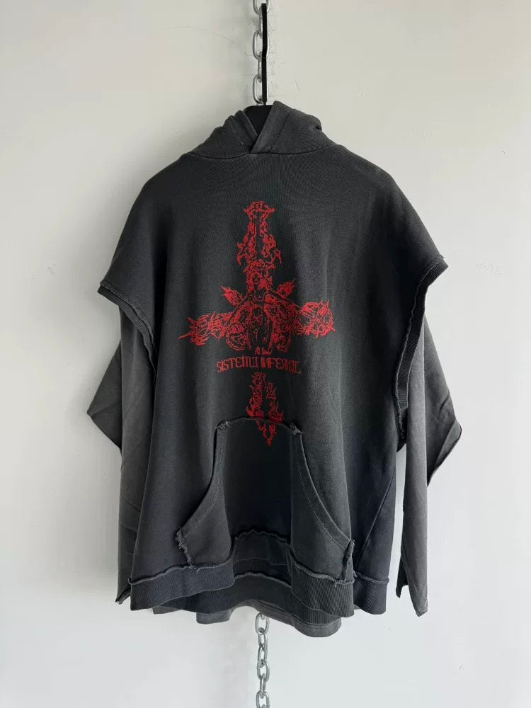 [Hell System] 25SS Red Cross Hoodie