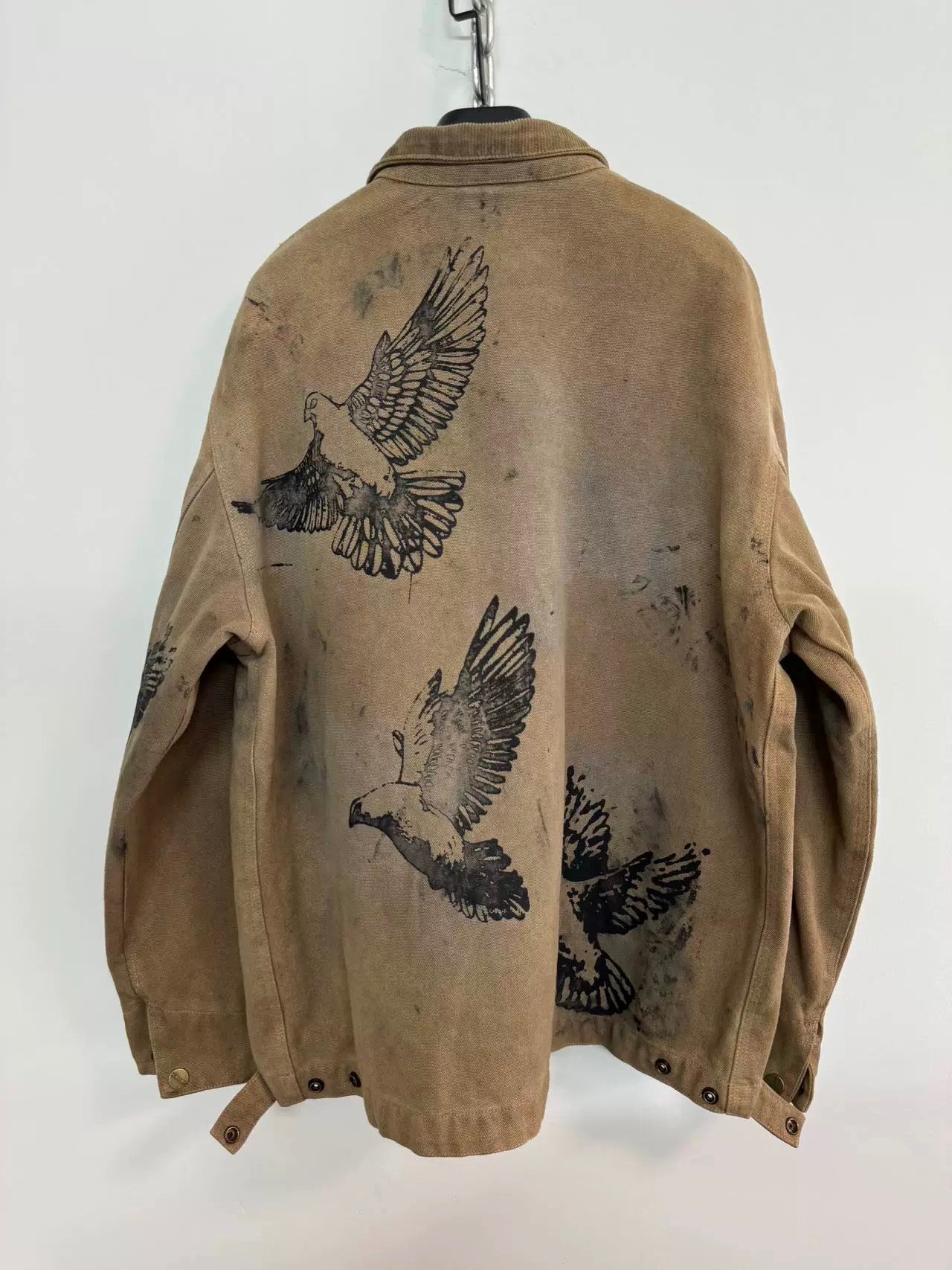 [Hell System] Hand-Plastered Badge Zip Hoodie