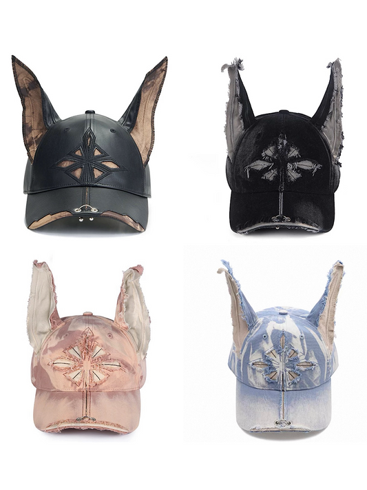 [GENZERO] Doberman Washed Dog Ear Hat