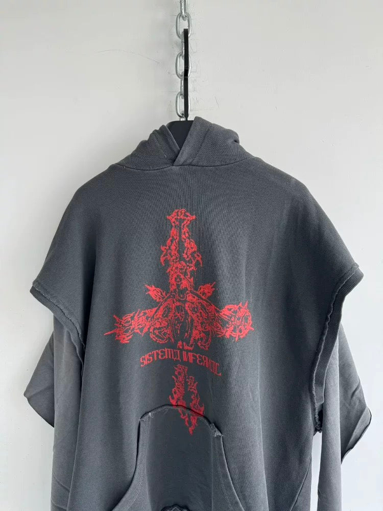 [Hell System] 25SS Red Cross Hoodie