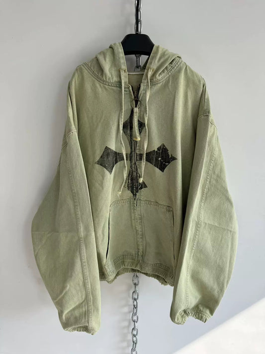 [Hell System] Cross & Devil Zip Hoodie