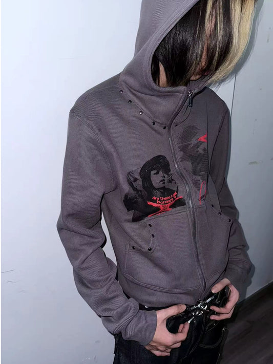 [PAIKI] Punk Band Hooded Jacket