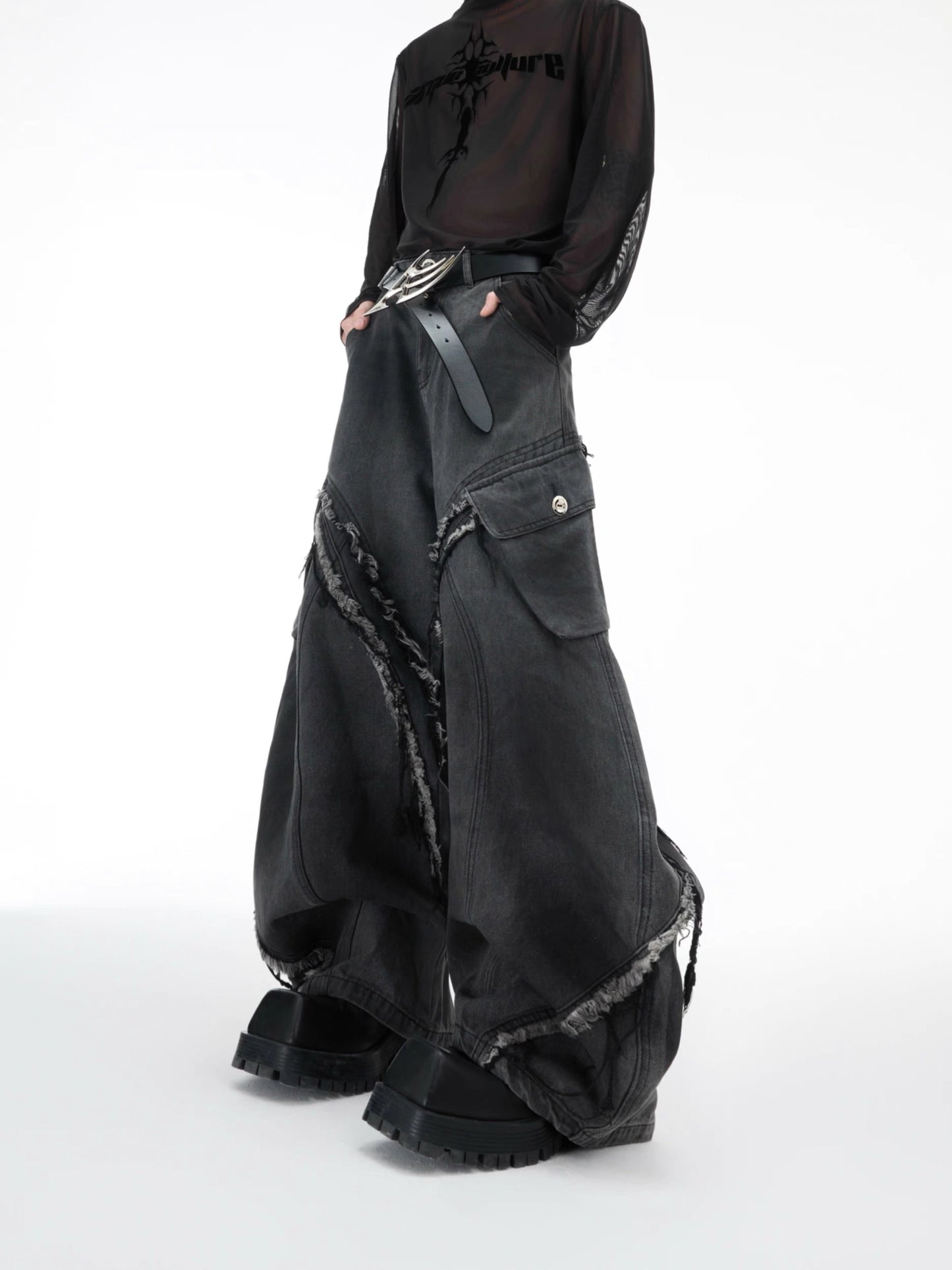 [ARGUE CULTURE] Raw Edge Loose Casual Pants