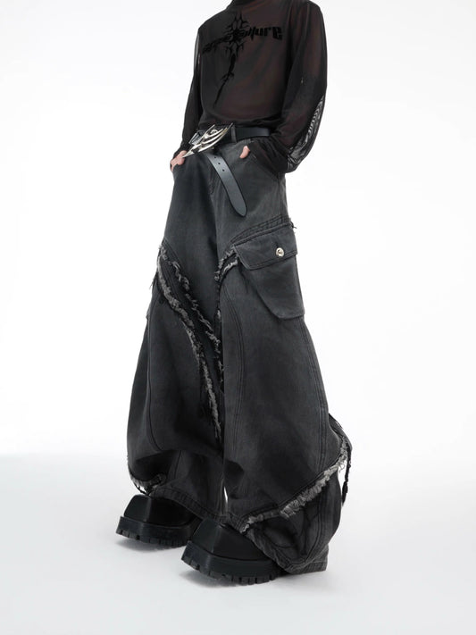 [ARGUE CULTURE] Raw Edge Loose Casual Pants