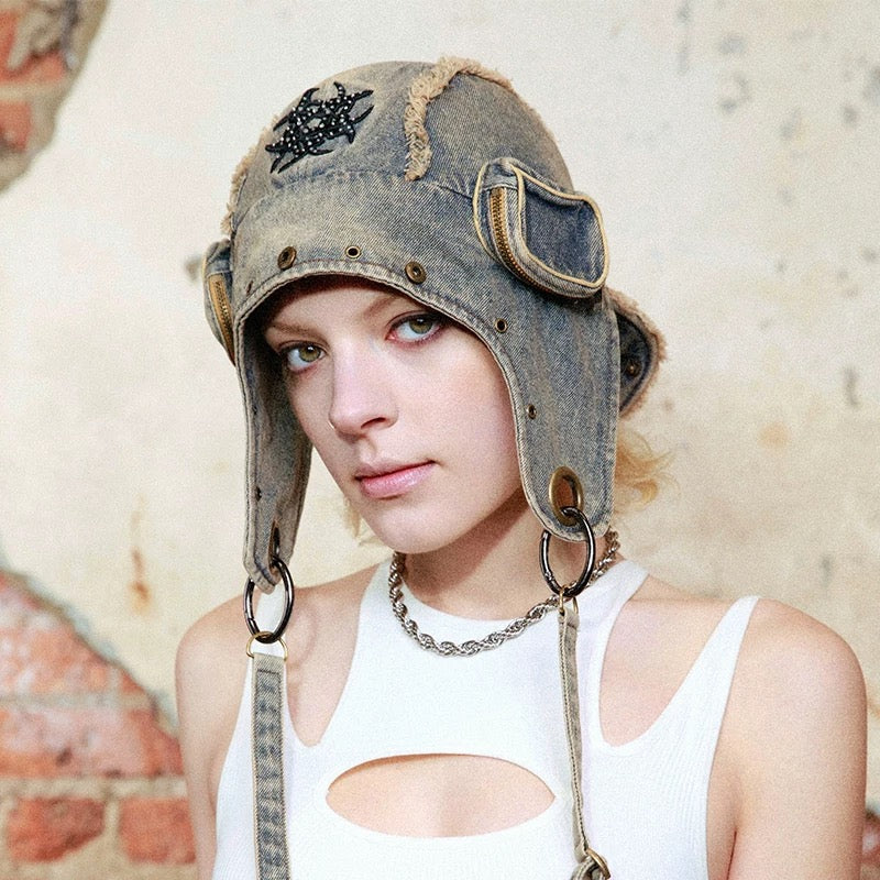 [GENZERO] Melon Skin Denim Hat