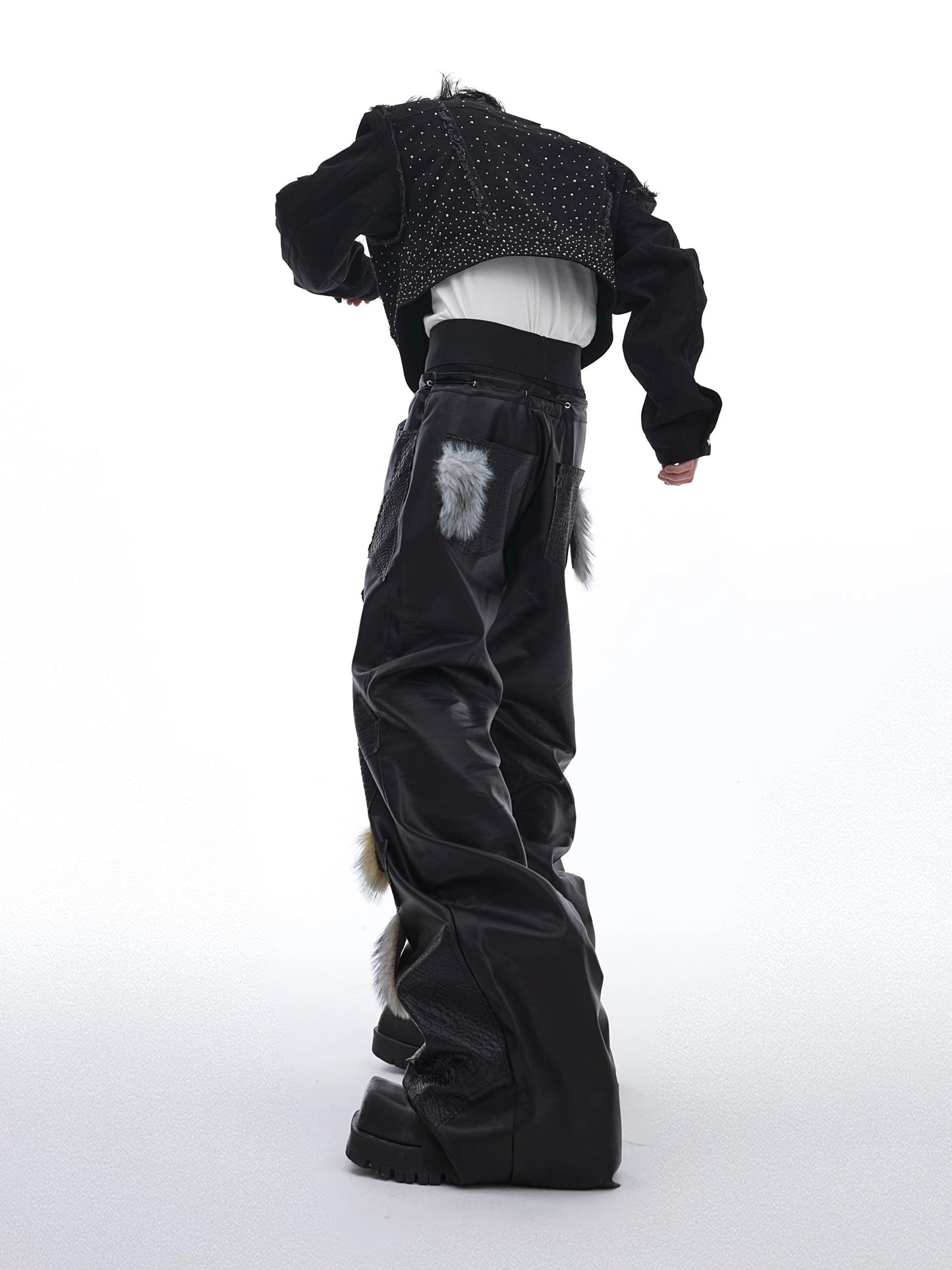 [ARGUE CULTURE] Faux Crocodile Pants with Fur