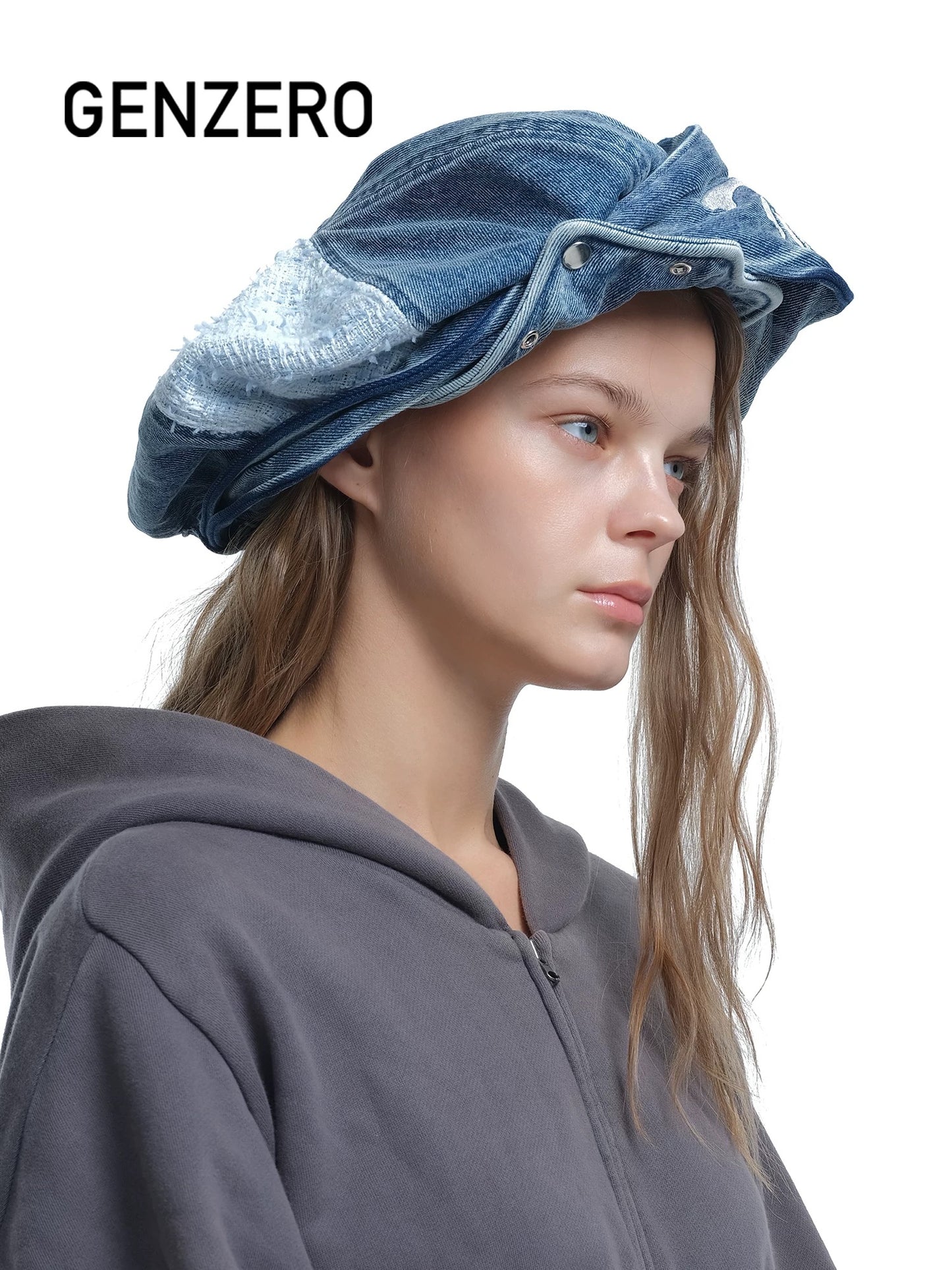 [GENZERO] Denim Angel Wing Hat