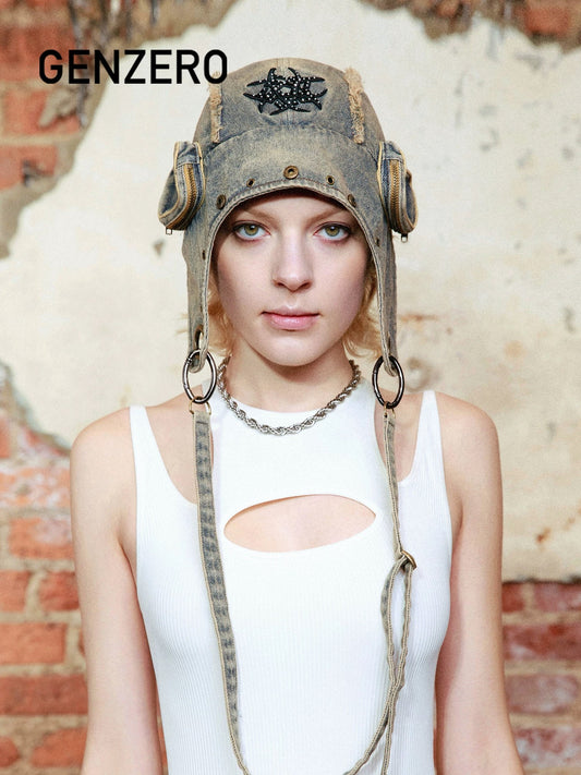 [GENZERO] Melon Skin Denim Hat