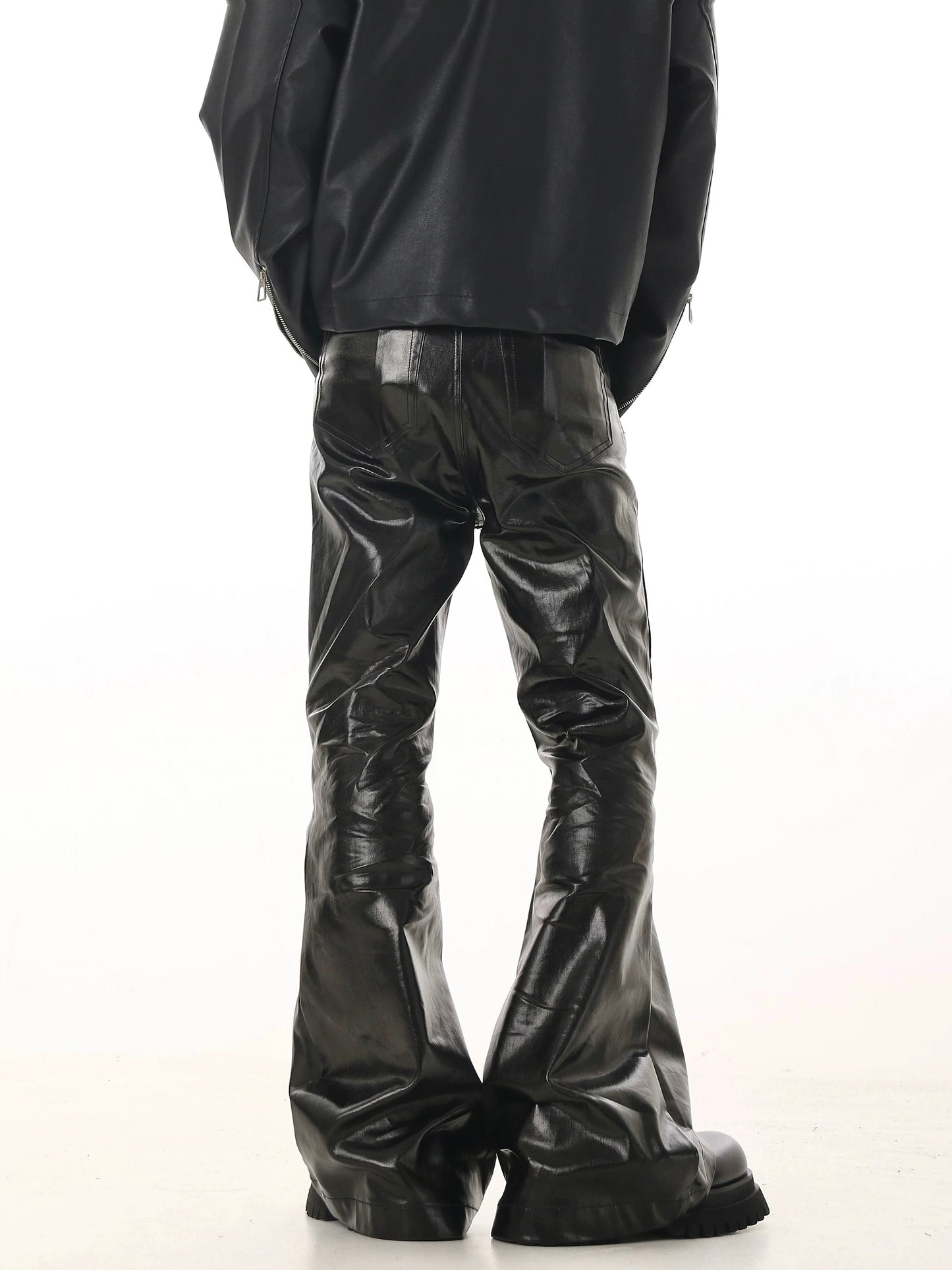 [ZPXO Select] Niche Coated Shiny Flared Jeans