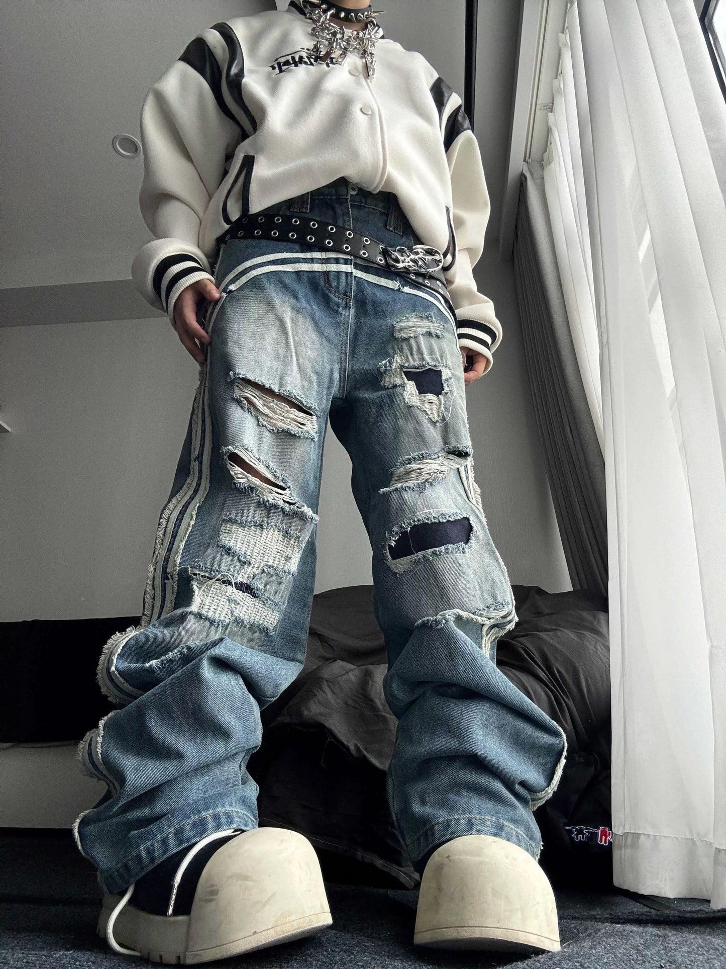 [ZPXO Select] Track Ripped Jeans