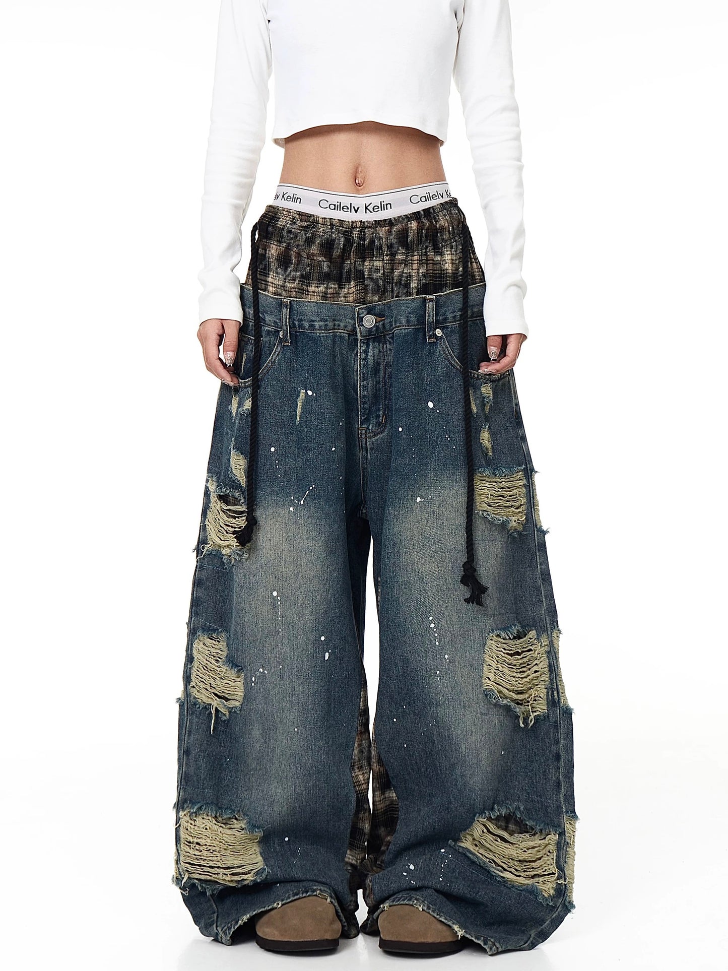[ZPXO Select] Camouflage Double Waistband Denim Pants 2 color ways