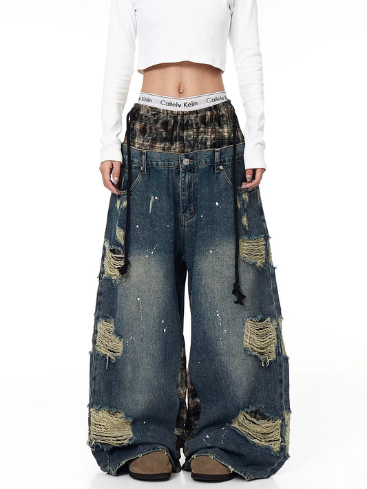 [ZPXO Select] Camouflage Double Waistband Denim Pants 2 color ways