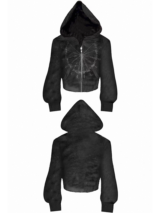 [PAIKI] Gothic Cropped Hoodie 2 Colour Ways