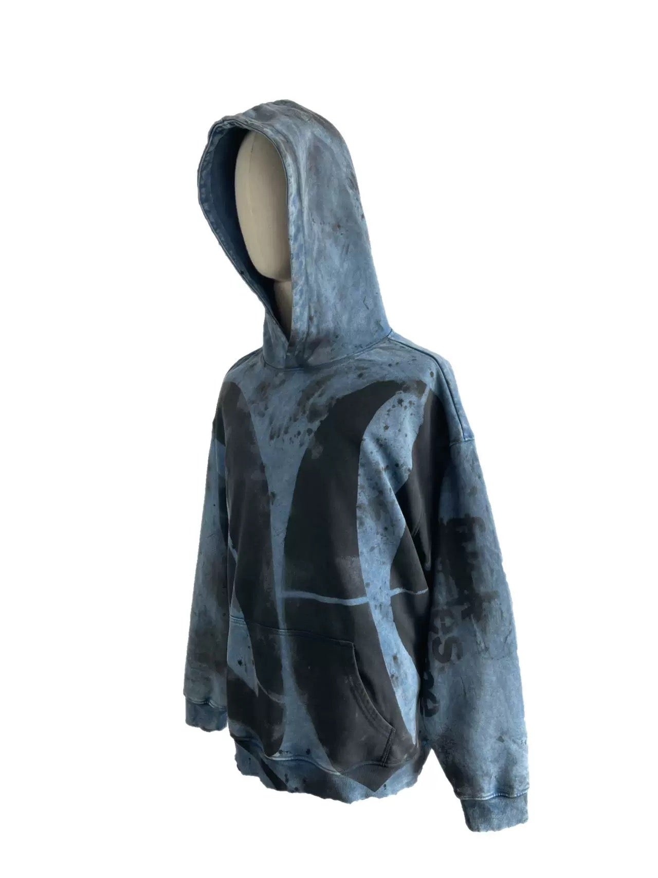 [Hell System] 23AW Terry Ink-Splashed Hoodie