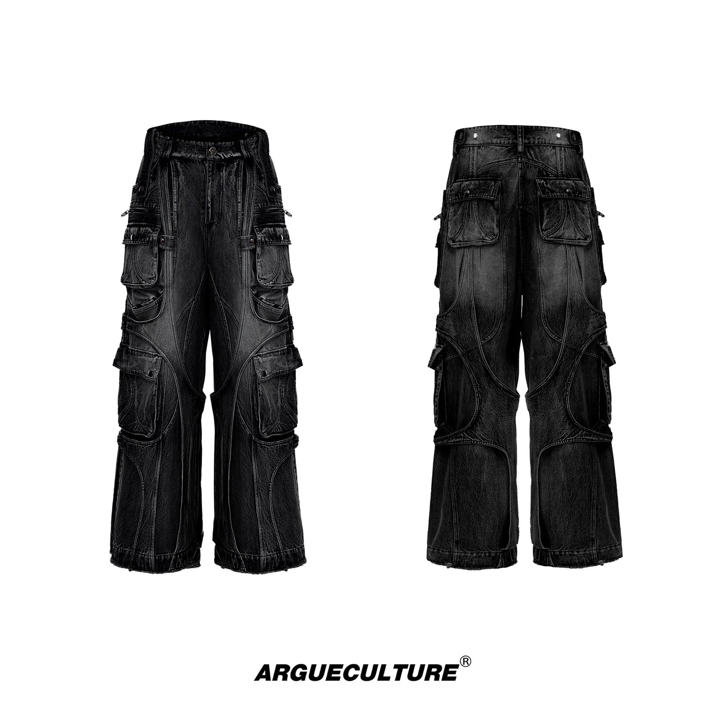 [ARGUE CULTURE] Aquatic Multi-Pocket Denim Pants