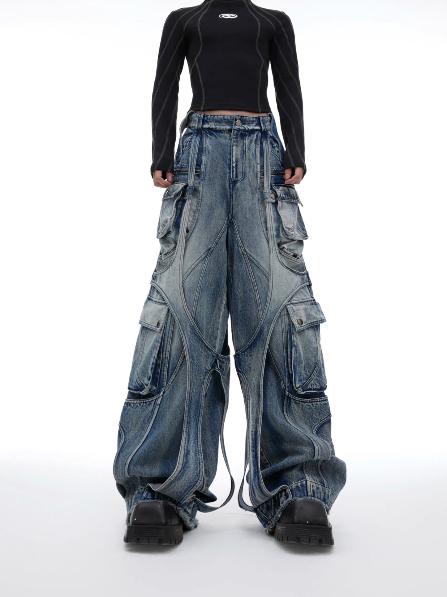 [ARGUE CULTURE] Aquatic Multi-Pocket Denim Pants