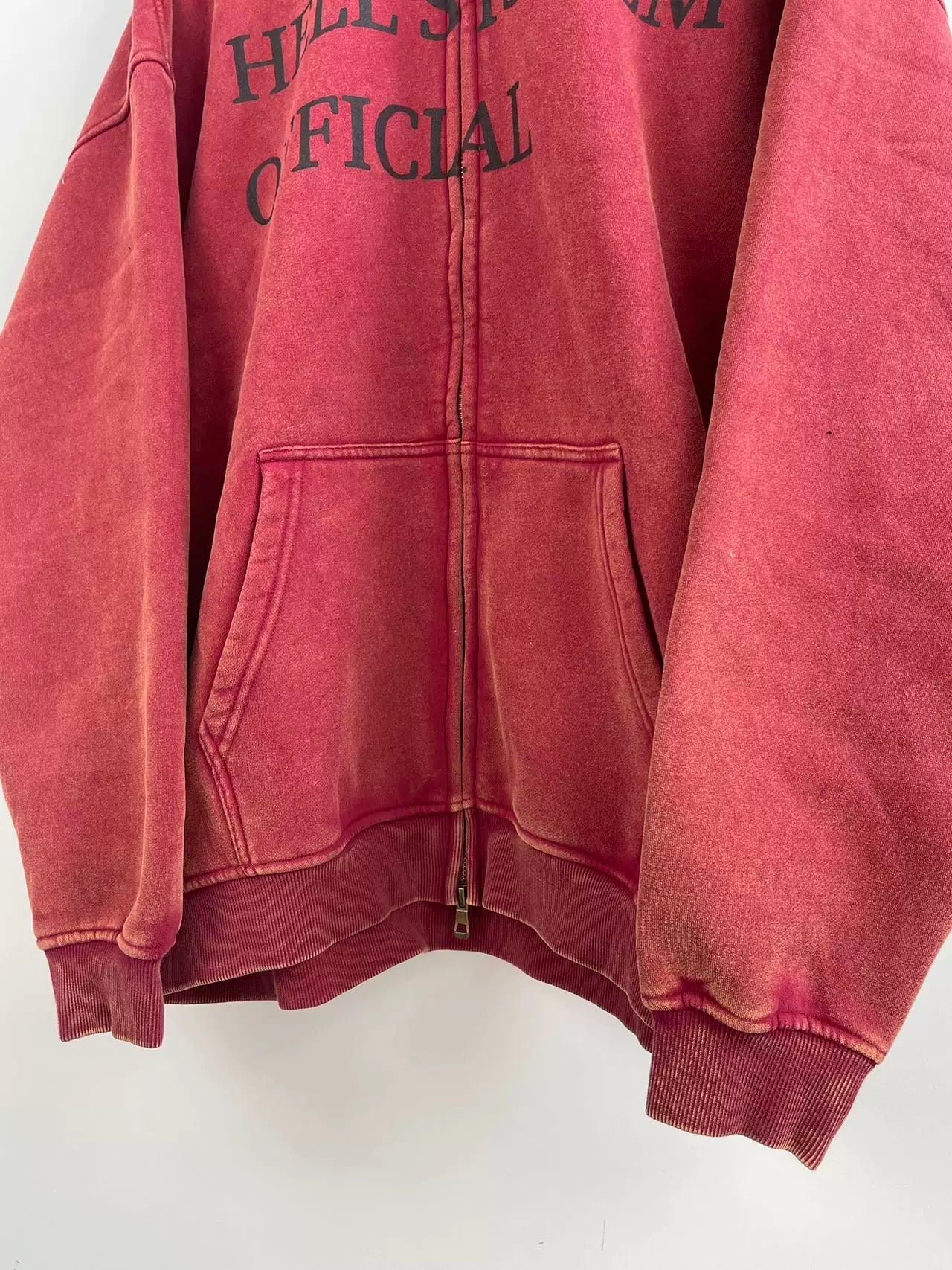 [Hell System] Red Hell System Official Zip Hoodie