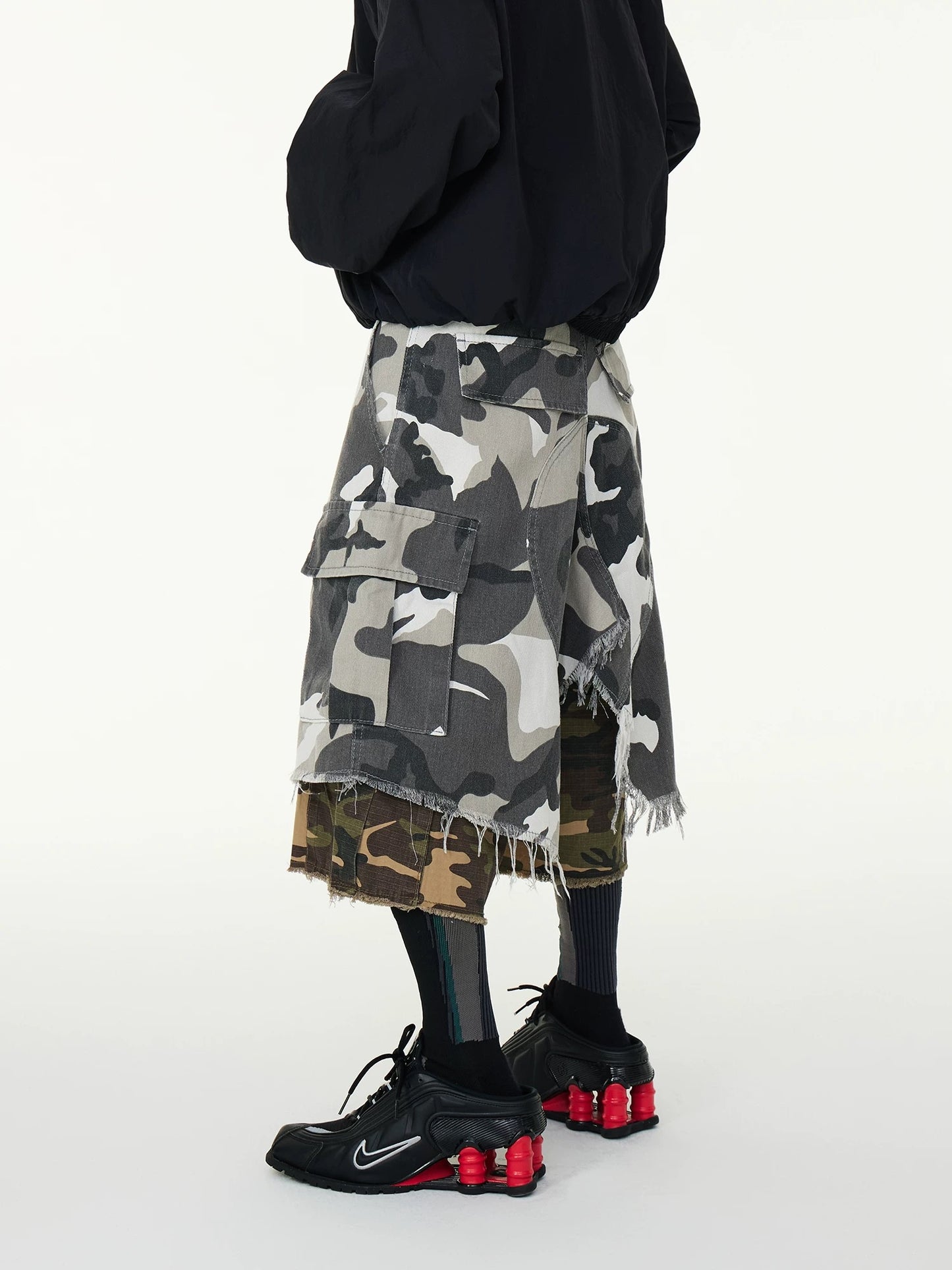[ASTT Studio] Camouflage Layered Shorts