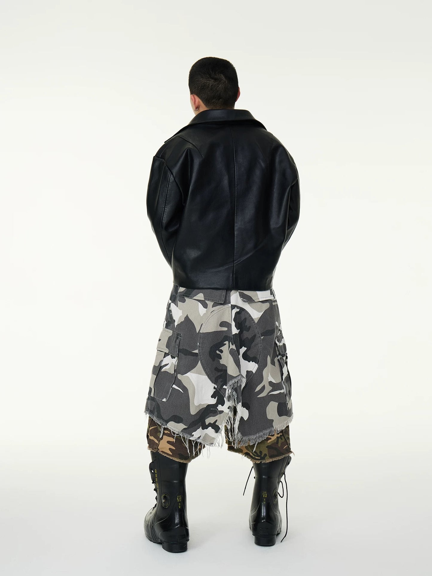 [ASTT Studio] Camouflage Layered Shorts