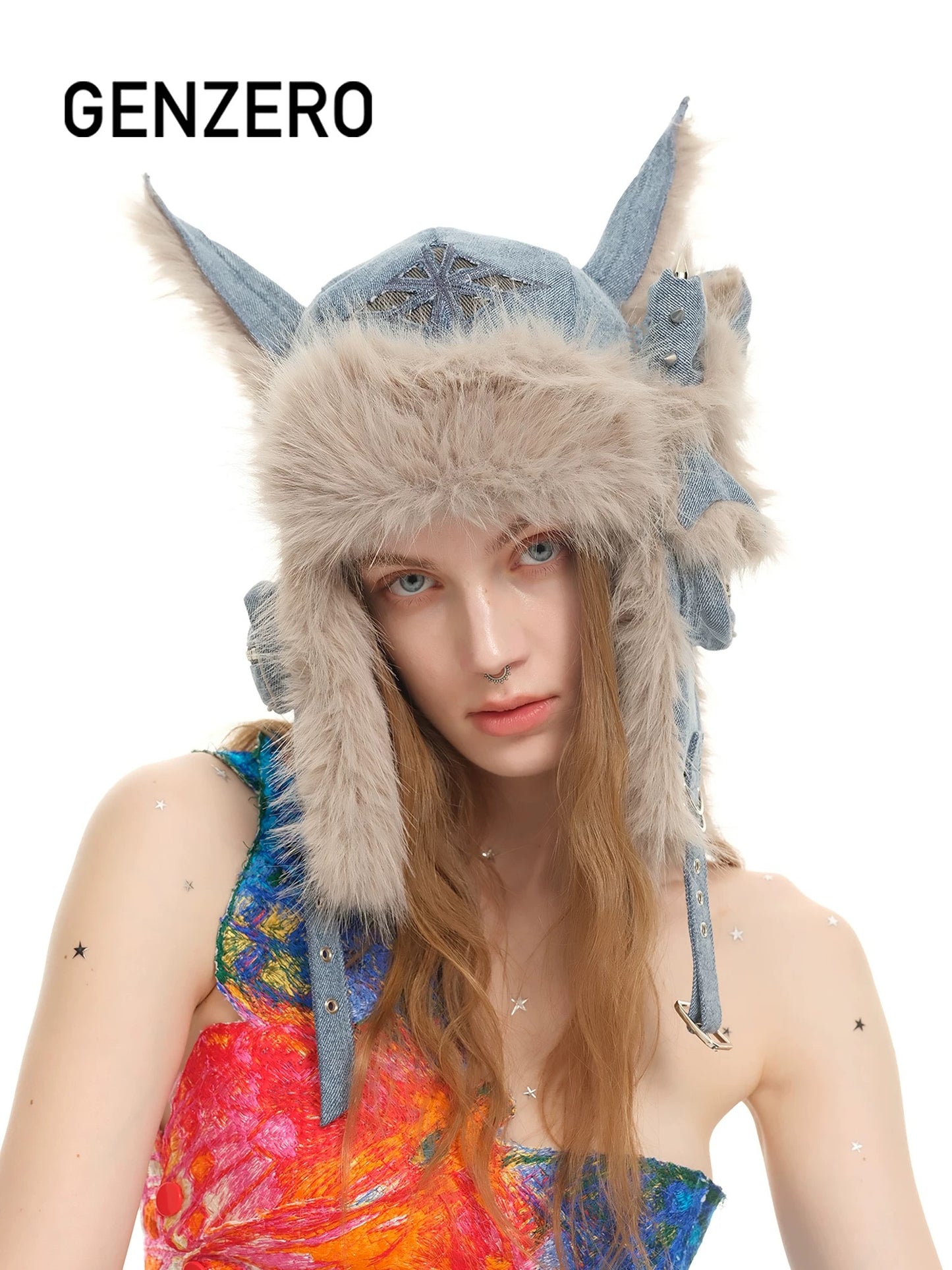 [GENZERO] Cross Plush Doberman Dog Ear Hat