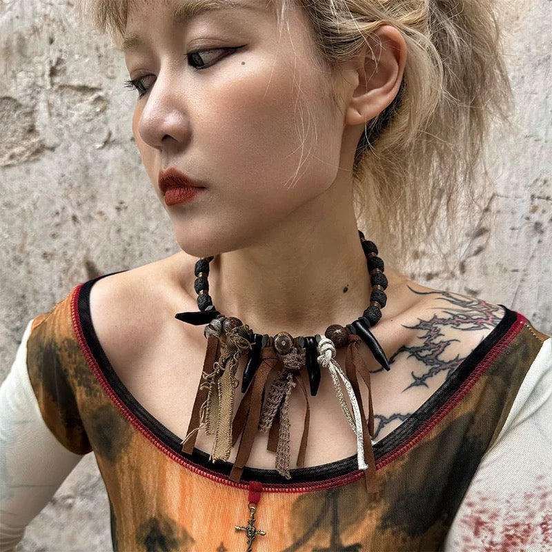 [ILLUSORY] Brown Necklace