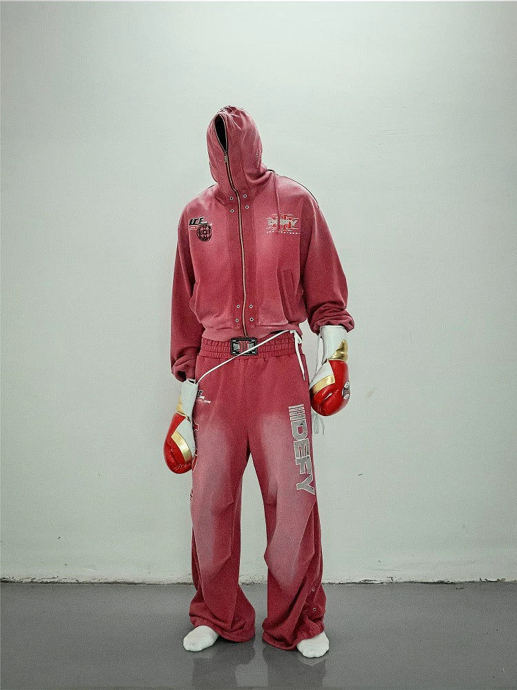 [LCE] Washed Boxing Hoodie & Pants Set