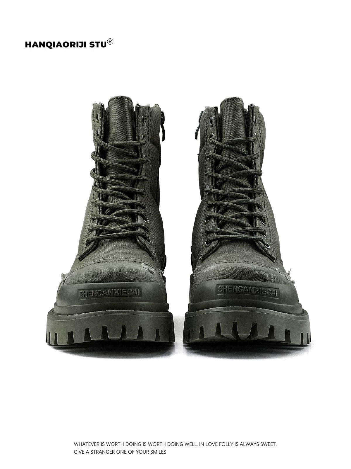 [HANQIAORIJI] Old Fashioned Chunky-Soled Boots